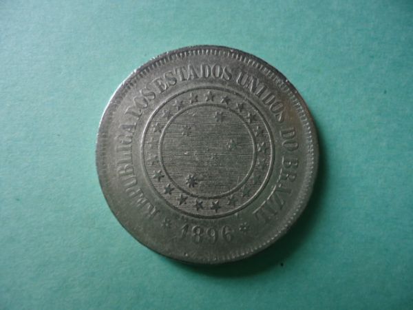 Moeda de 100 réis de Niquel de 1896 BC