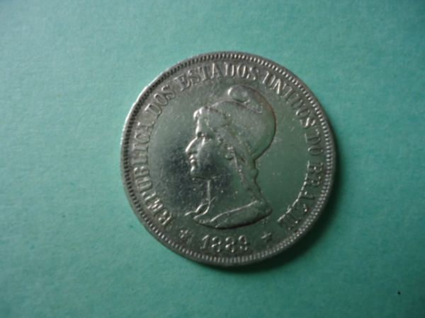 Moeda de 500 réis de Prata de 1889 MBC+++