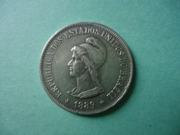 Moeda de 500 réis de Prata de 1889 MBC+++