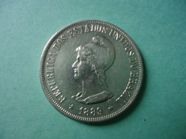 Moeda de 500 réis de Prata de 1889 MBC+++