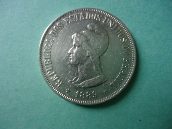 Moeda de 500 réis de Prata de 1889 MBC+++