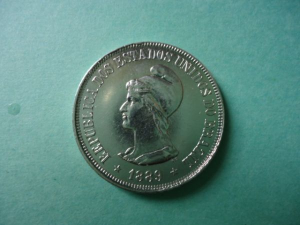 Moeda de 500 réis de Prata de 1889 SOBERBA