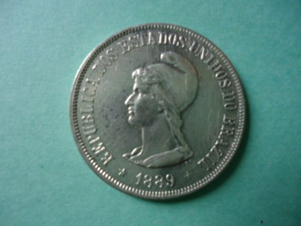 Moeda de 500 réis de Prata de 1889 MBC+++