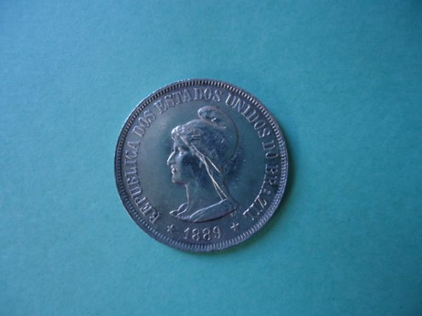 Moeda de 500 réis de Prata de 1889 MBC/SOB