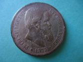 Moeda de 40 réis de Bronze de 1873 BC